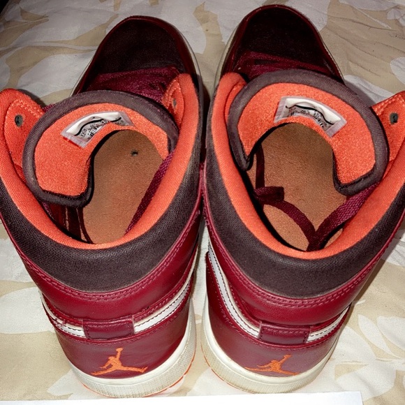 Jordan 1 mid electric team orange deep burgundy - Picture 5 of 7